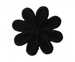 Embroidered Motif Flower black large